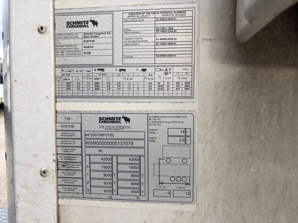 Schmitz Cargobull N/A Carrier Vector 1550 D+E 250H 265B APK/TUV 05-2027