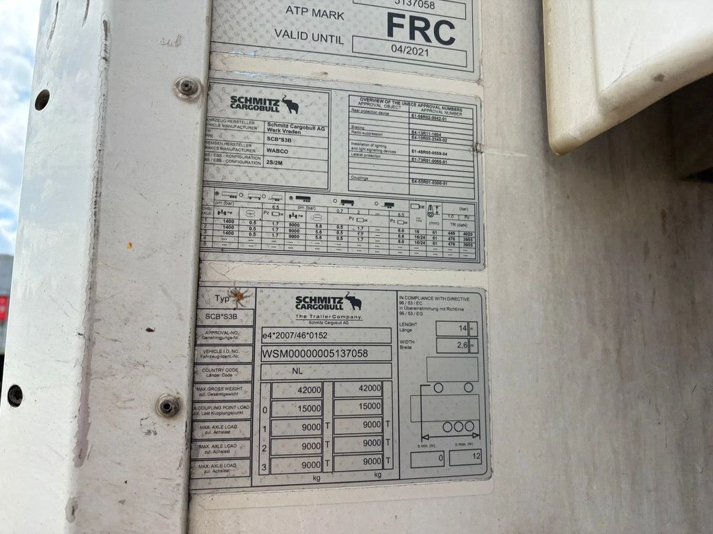 Schmitz Cargobull N/A Carrier Vector 1550 D+E 250H 265B APK/TUV 11-2026
