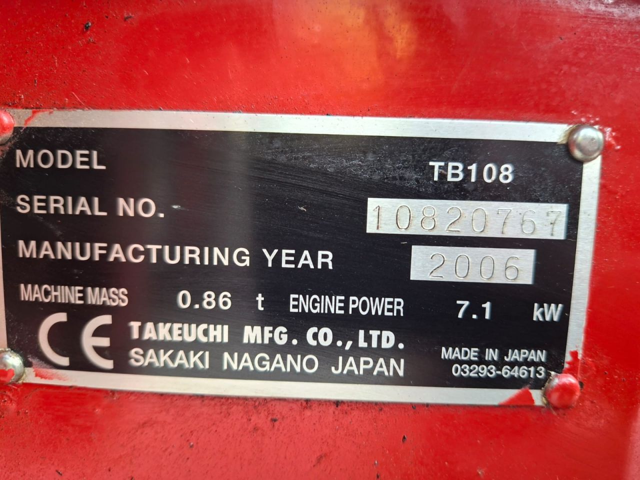 Takeuchi TB108 | bj 2006 | 1558uur | Sloopsorteer functie