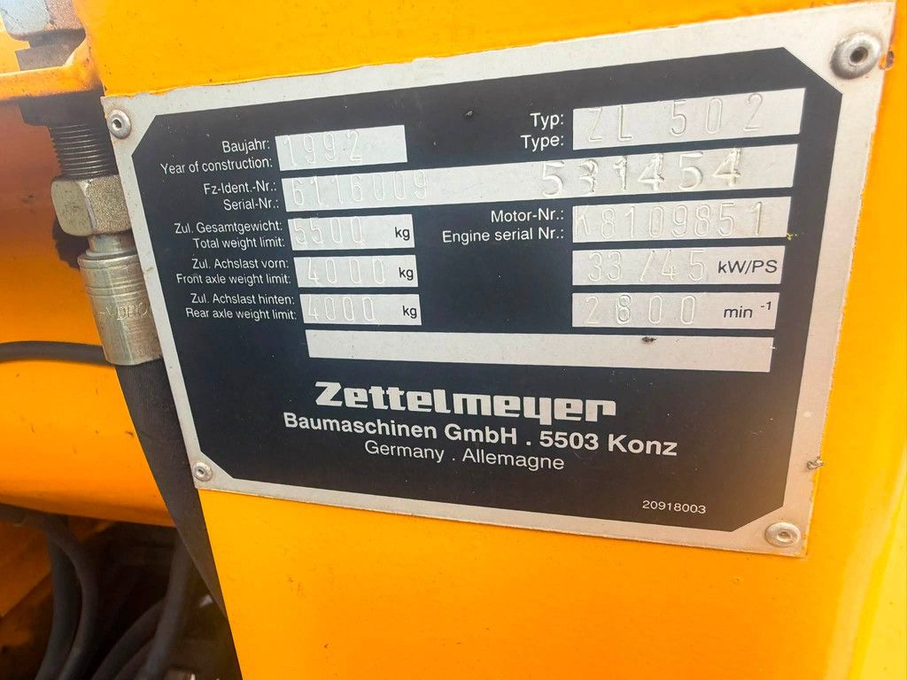 Zettelmeyer ZL 502 Shovel Loader