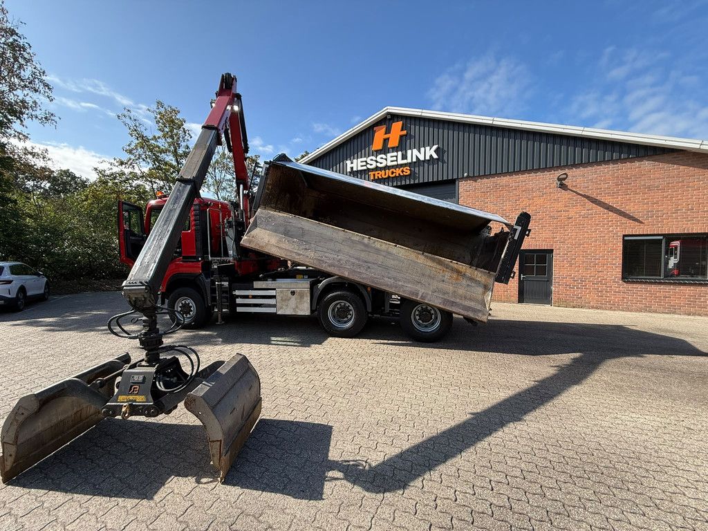 MAN TGS 33.440 6X6 HMF Kraan AHK 3 Zijdige Kipper AS-3 Stuuras NL Truck APK/TUV 16-02-2027