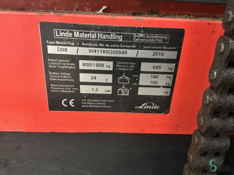 Stapler Elektrisch Linde D08 2016