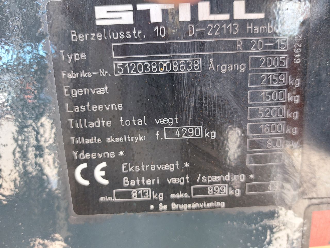 Still R20-15 triplex sideshift vork spreider 2005