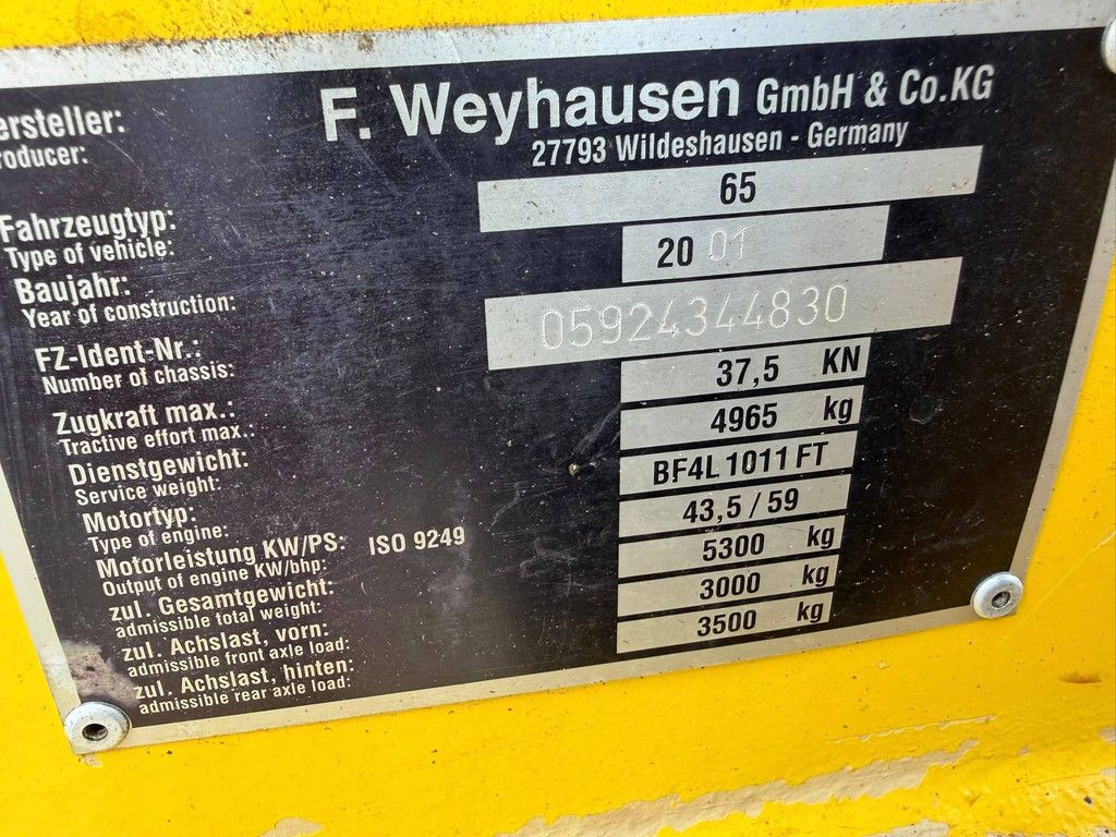 Atlas AR65 Diesel Wheel Loader 43.5kW 2001