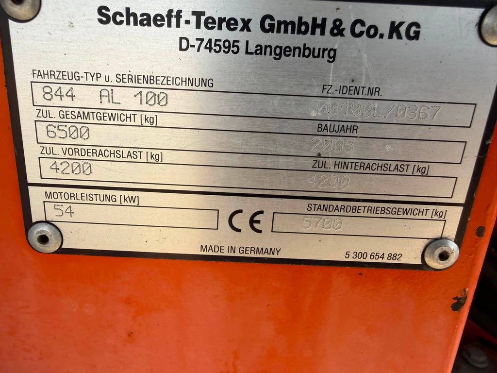 Terex AL100 Diesel Wheel Loader 54kW 2005