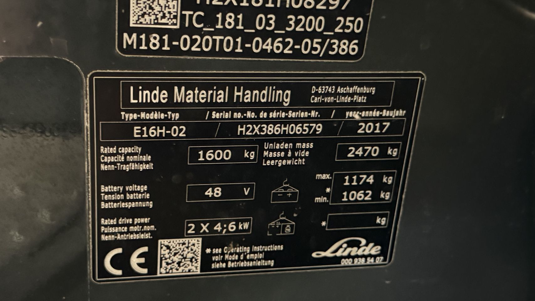 Elektrische heftruck Linde E16H-02, Triplex, Sideshift