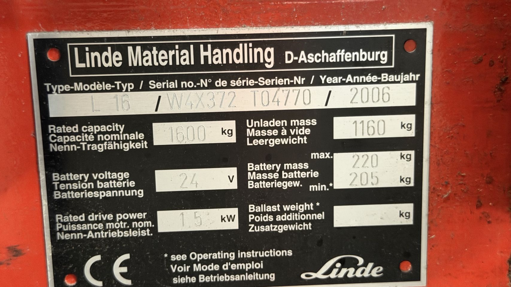 Elektrische stapelaar Linde L16, Triplex, maar 814 uur!