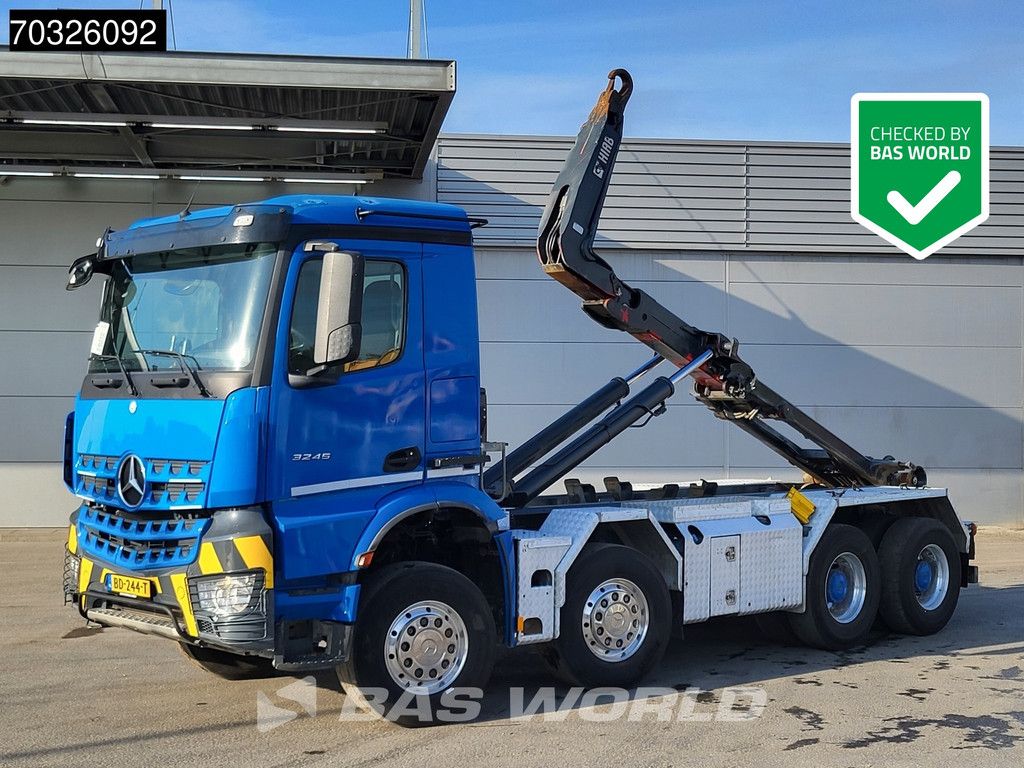 Mercedes Arocs 3245 8X4 HIAB XR26Z56 containersystem Steel Suspension Big-Axle Retarder Euro 6