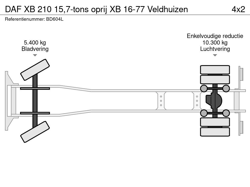 DAF XB 210 15,7-tons oprij XB 16-77 Veldhuizen