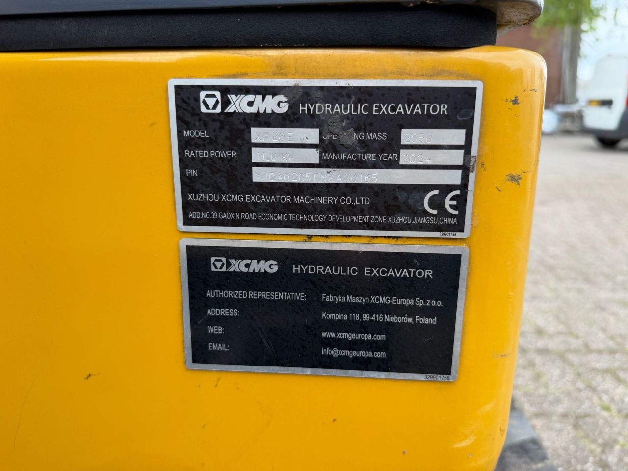 Xcmg xe20e 2024 2 tonner 832 uur minigraver super staat