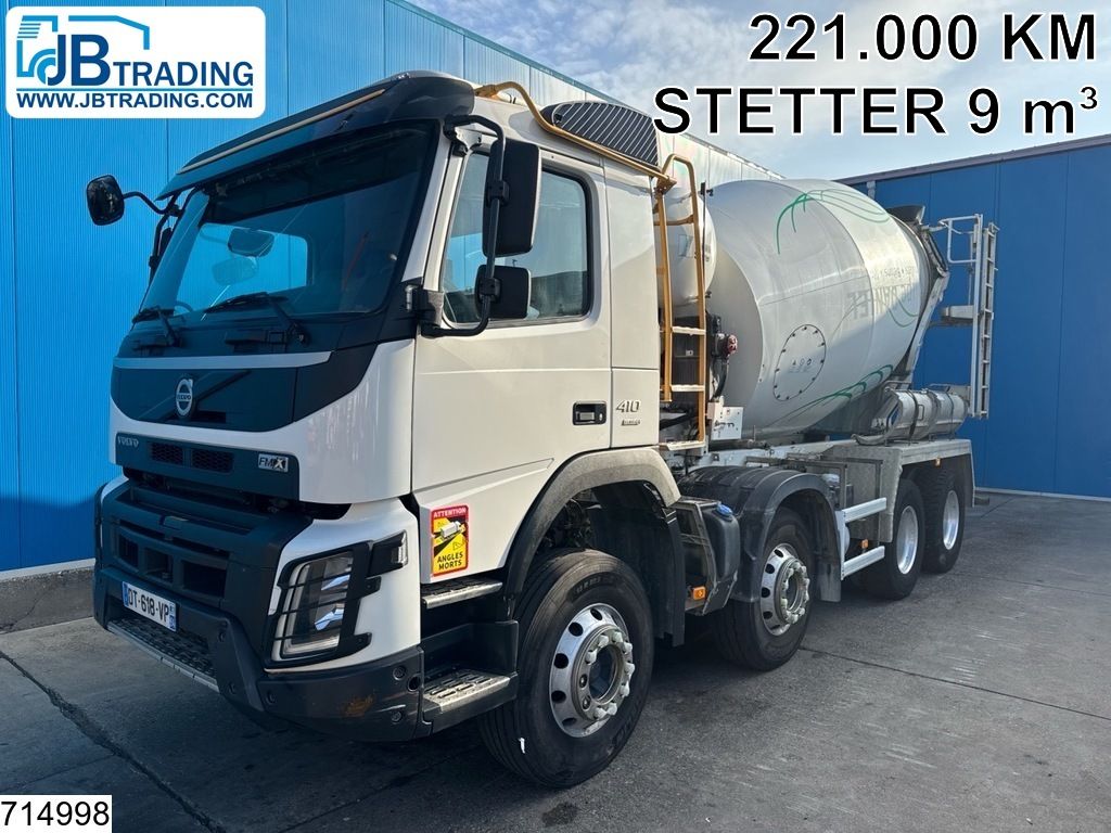 Volvo FMX 410 8x4, EURO 6, Stetter 9m3, Steel suspension