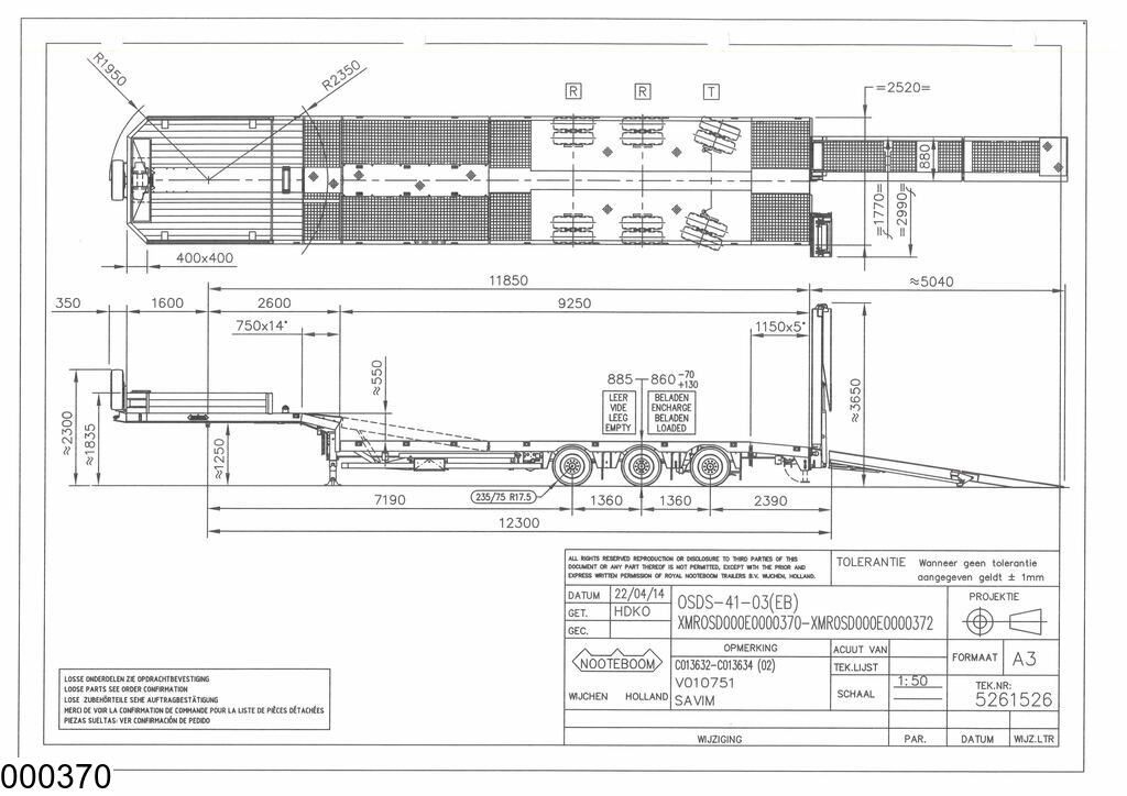 Nooteboom Lowbed Hydraulic, Winchmax winch, steering Axle
