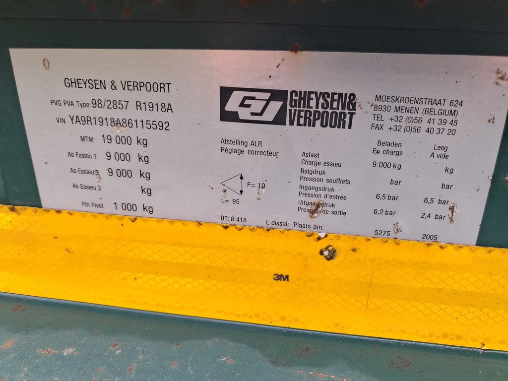 Gheysen en Verpoort 19 ton oprijwagen/dieplader