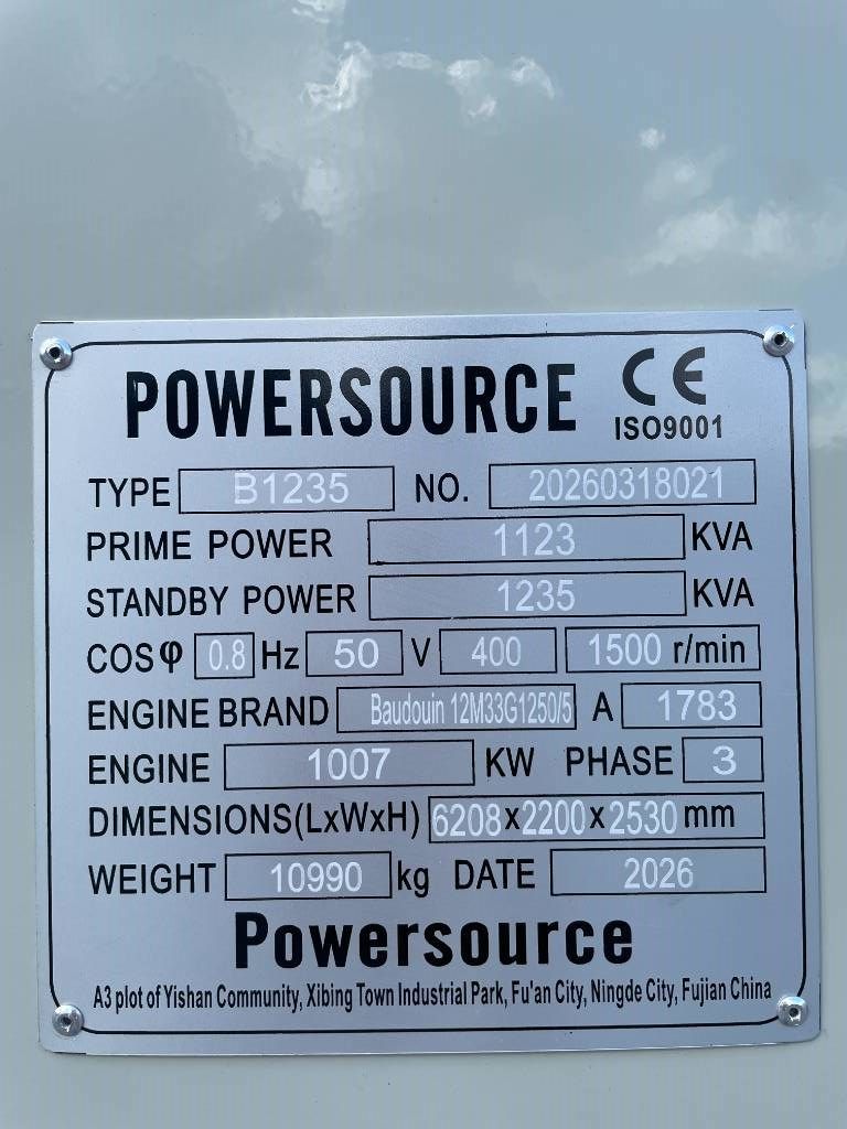 Baudouin 12M33G1250/5 - 1235 kVA Generator - DPX-19883