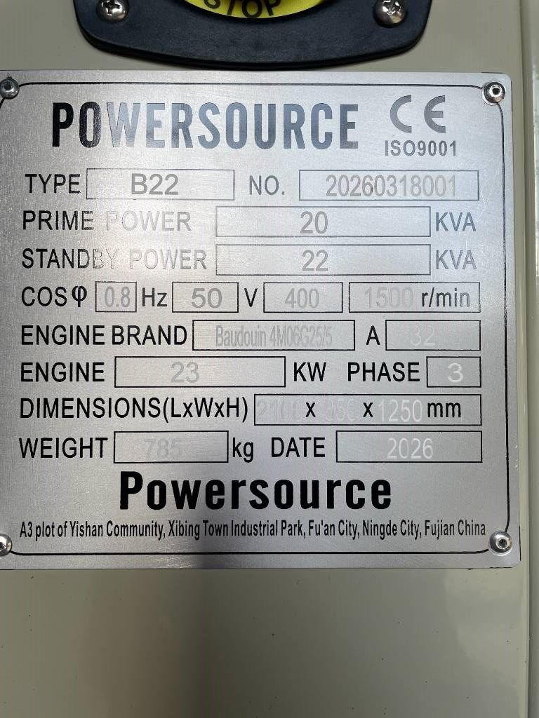 Baudouin 4M06G25/5 - 22 kVA Generator - DPX-19861