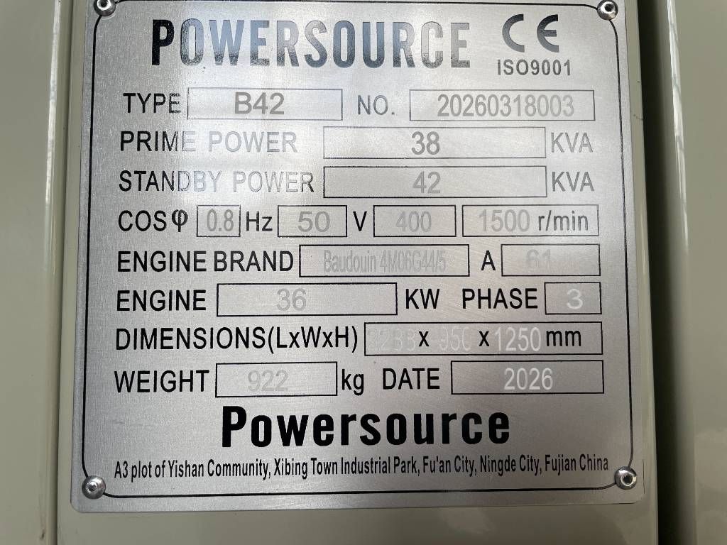 Baudouin 4M06G44/5 - 42 kVA Generator - DPX-19863