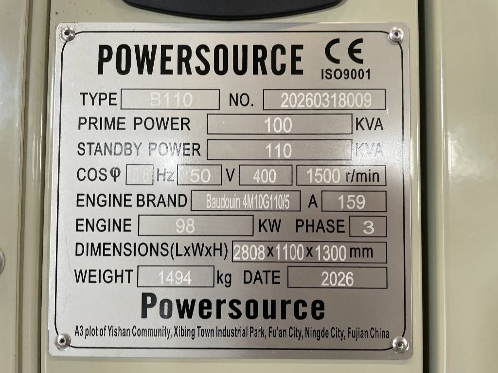 Baudouin 4M10G110/5 - 110 kVA Generator - DPX-19868