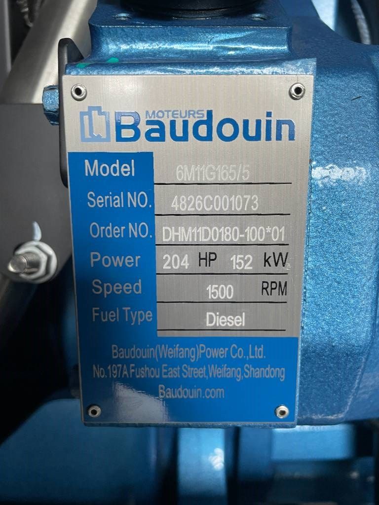 Baudouin 6M11G165/5 - 165 kVA Generator - DPX-19870