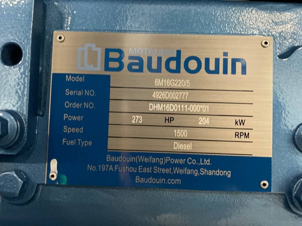 Baudouin 6M16G220/5 - 220 kVA Generator - DPX-19871
