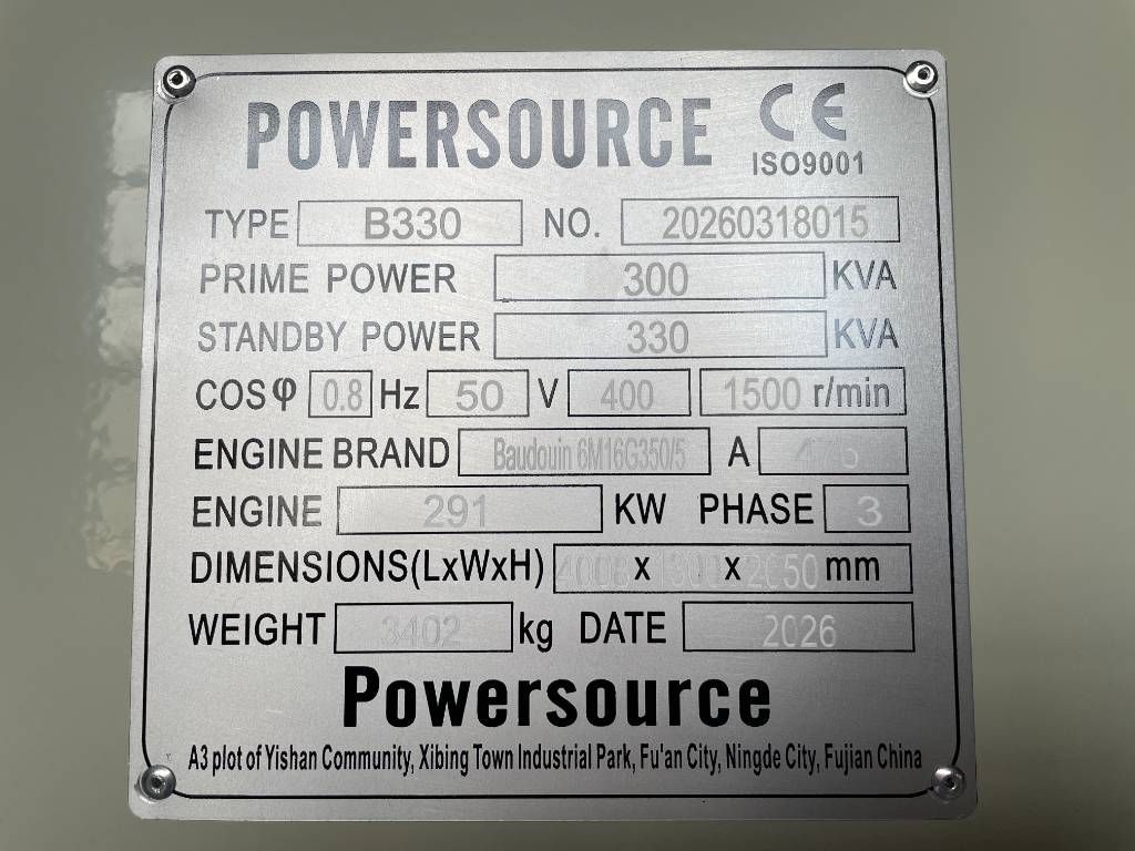 Baudouin 6M16G350/5 - 330 kVA Generator - DPX-19874