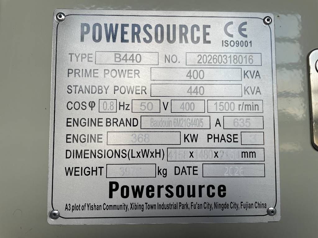 Baudouin 6M21G440/5 - 440 kVA Generator - DPX-19876