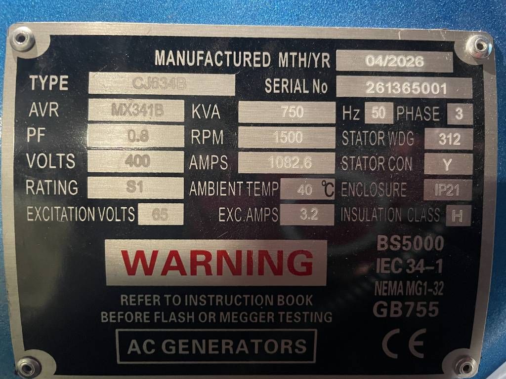 Baudouin 6M21G825/5 - 825 kVA Generator - DPX-19881