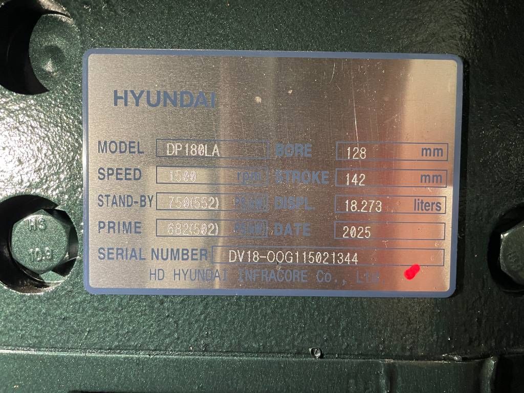 Hyundai DP180LA - 630 kVA Generator - DPX-19856