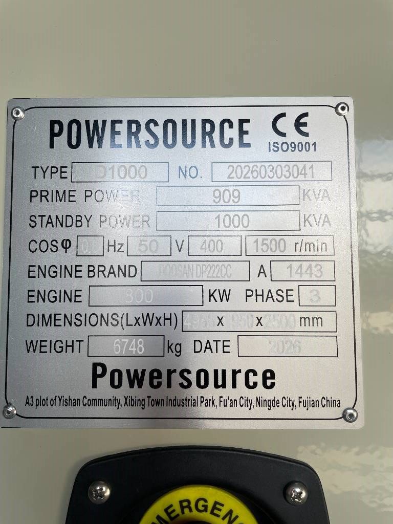 Hyundai DP222CC - 1000 kVA Generator - DPX-19859
