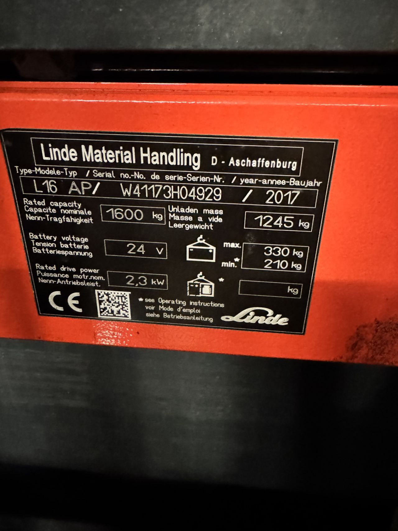 Linde L16 AP / triplex / 435cm 540cm / stapelaar