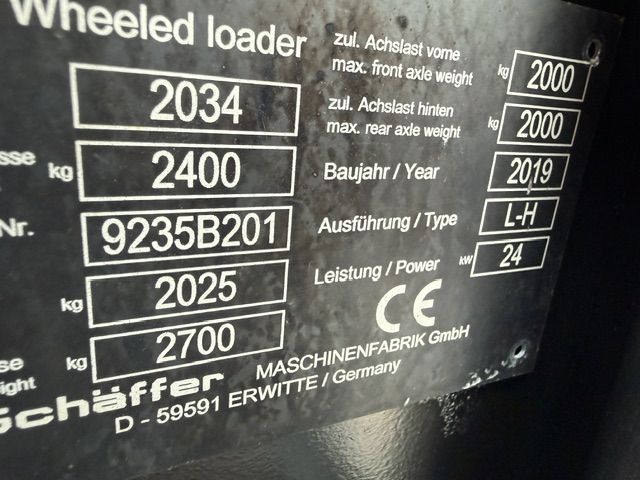 Schaffer 2034S Cabine Minishovel Kniklader 800u NWST