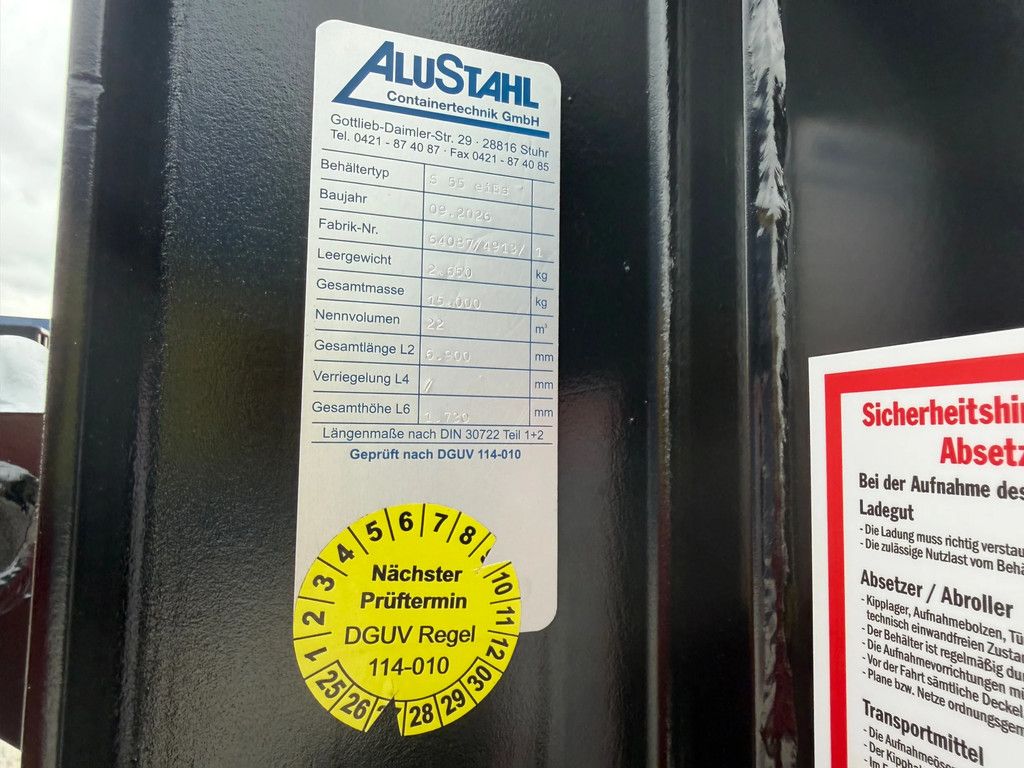 Alustahl 22m3 open container Franse deuren 2 stuks op voorraad!!