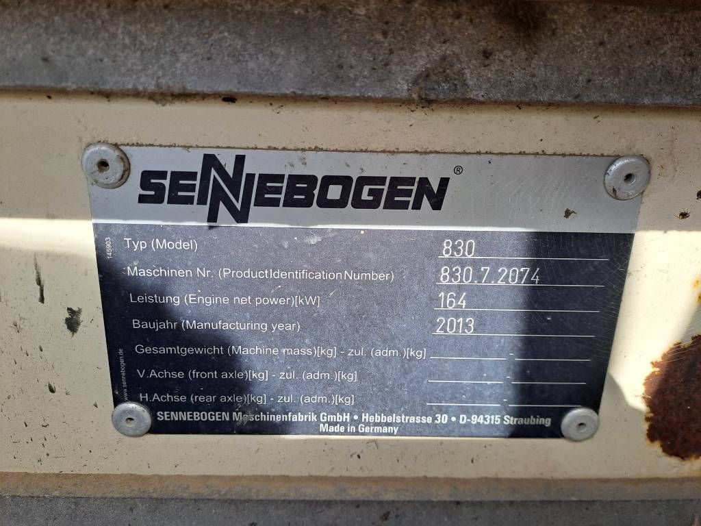 Sennebogen 830E K17 (only upperstructure with damaged cabin)