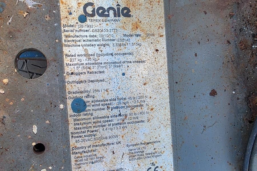 Genie GS1932 Electric, Working Height 7.8 m, 227kg Capac