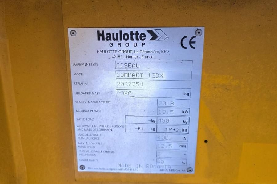 Haulotte Compact 12DX Diesel, 4x4 Drive, 12m Working Height