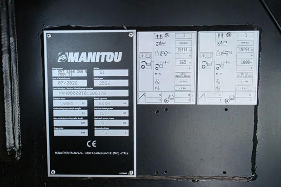 Manitou MRT2660 360E 100% Electric 65 kWh Lithium-Ion Batt