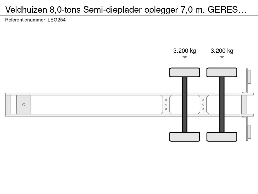 Veldhuizen 8,0-tons Semi-dieplader oplegger 7,0 m. GERESERVEERD