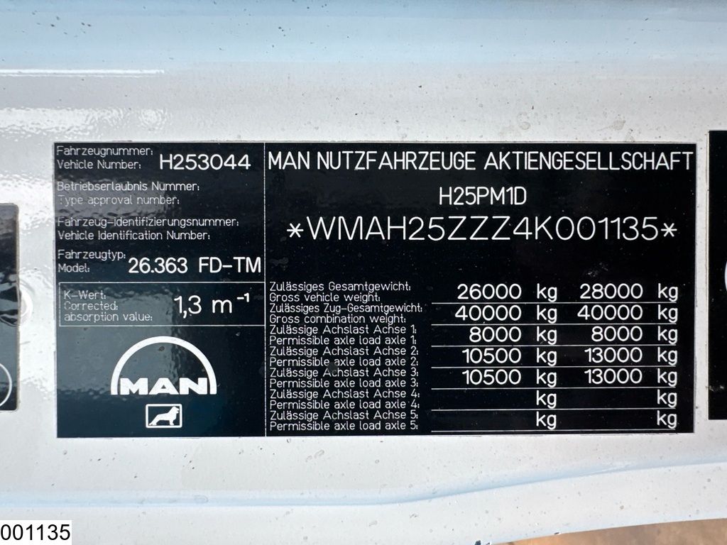 MAN TGA 26 360 6x4, EURO 3, 7m3, Manual, Steel