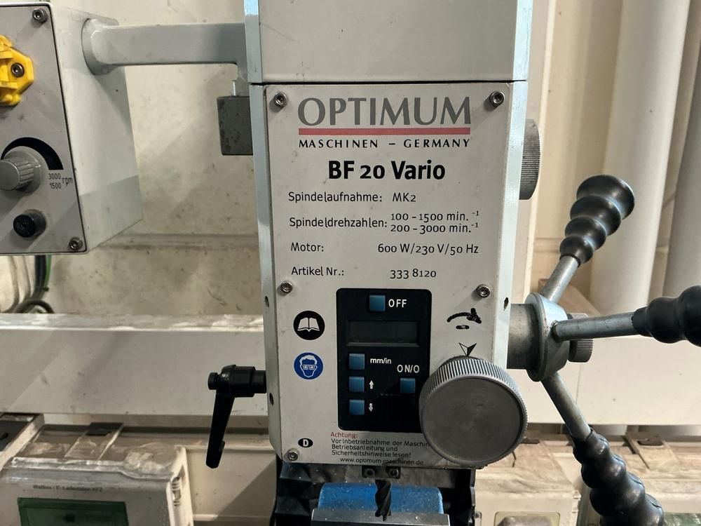 Optimum BF 20 Vario Milling / Drilling machine