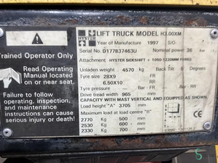 Gabelstapler Diesel Hyster H 3.00 XM 1997 Triplex