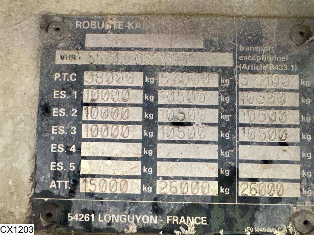 Kaiser Lowbed 57,000 kg, steering axle