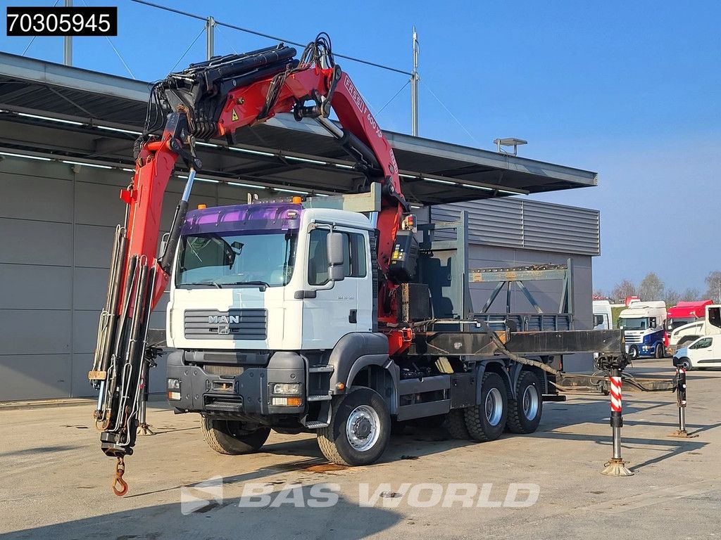 MAN TGA TGA 33.350 6X6 Fassi F600 Crane Kran + Fly-Jib 6+6 Extensions Manual Full Steel