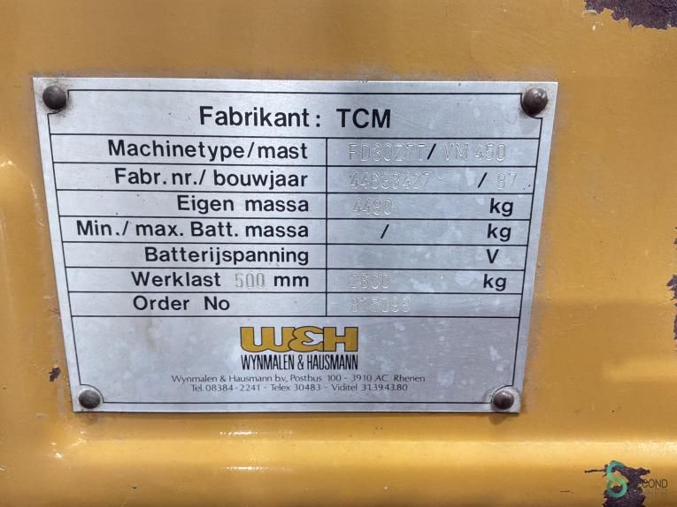 Gabelstapler Diesel TCM FD 30 T 6 1987