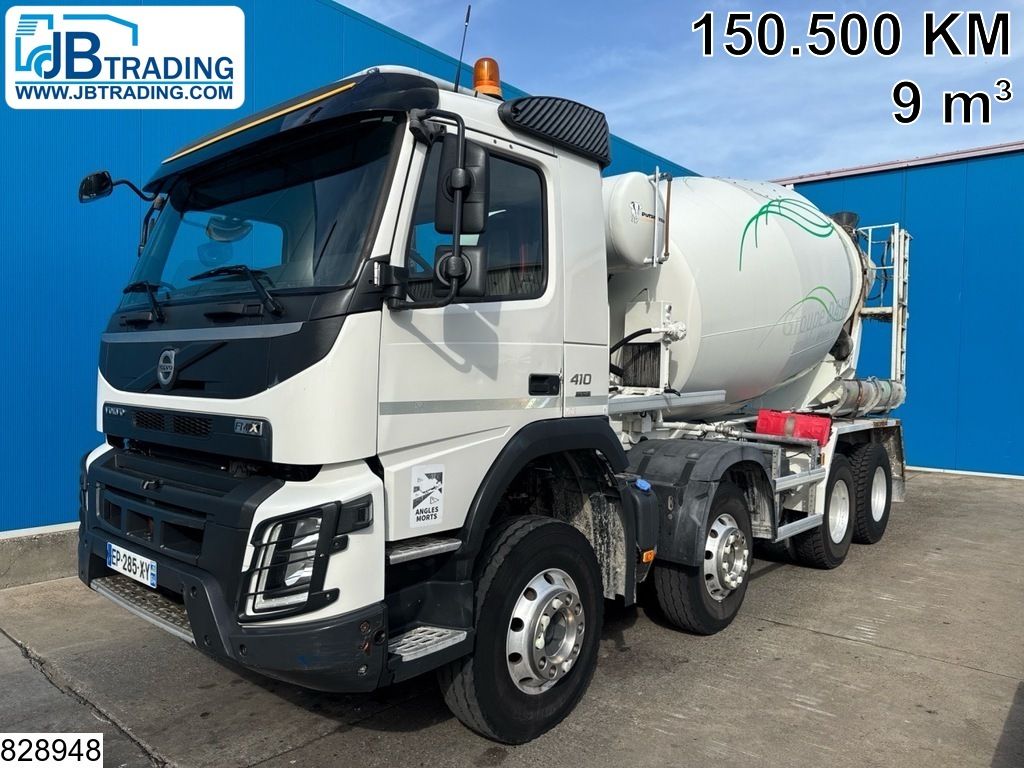 Volvo FMX 410 8x4, EURO 6, Intermix 9m3, Steel suspension