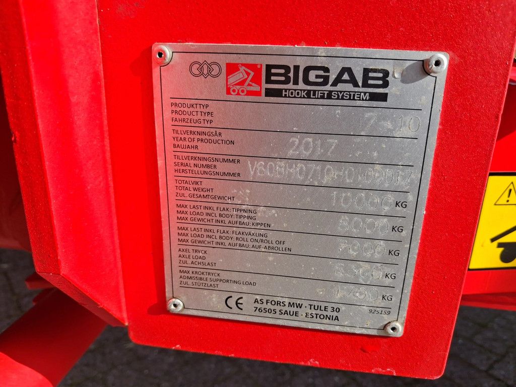Bigab 7-10 7-10 haakarm/kipper incl container plateau