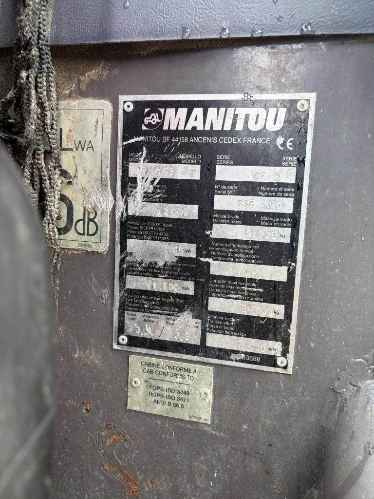 Manitou MLT627T Teleskoplader Diesel 74,5 kW 2700 kg 2009