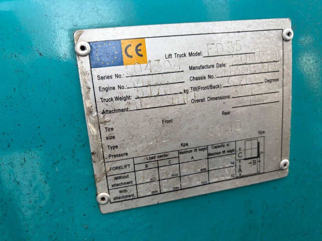 Gabelstapler Feeler FD35 Diesel 3500 kg 4,7 m 2009
