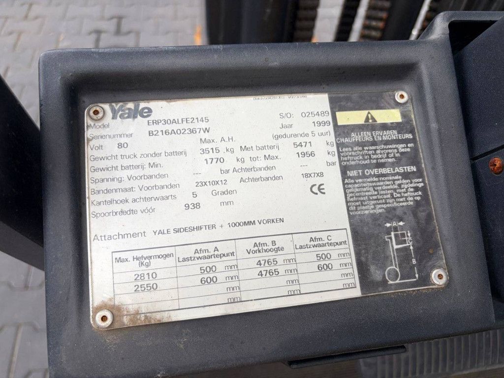Gabelstapler Yale ERP30 Elektro 2810 kg 4,7 m 1999