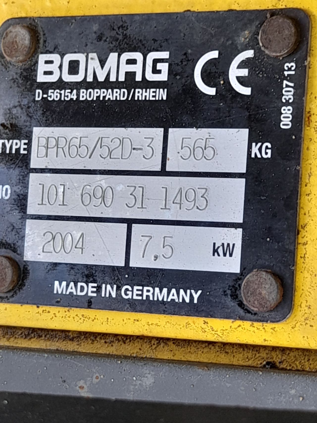Bomag Diesel Trilplaat BPR65/52D-3