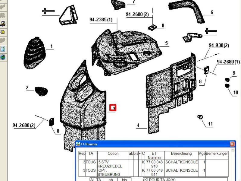 Renault /Claas Konsole Ares 7700048911/ 7700041954