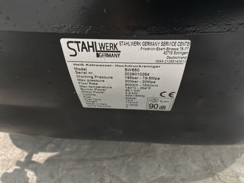 2026 StahlWerk SW650 Hochdruckreiniger (unbenutzt)